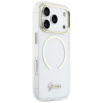 Guess IML Script Metal MagSafe Case for iPhone 17 Pro - Clear_3