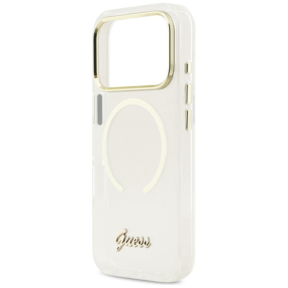 Guess IML Script Metal MagSafe Case for iPhone 17 Pro - Clear_5
