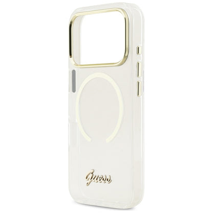Guess IML Script Metal MagSafe Case for iPhone 17 Pro - Clear_5