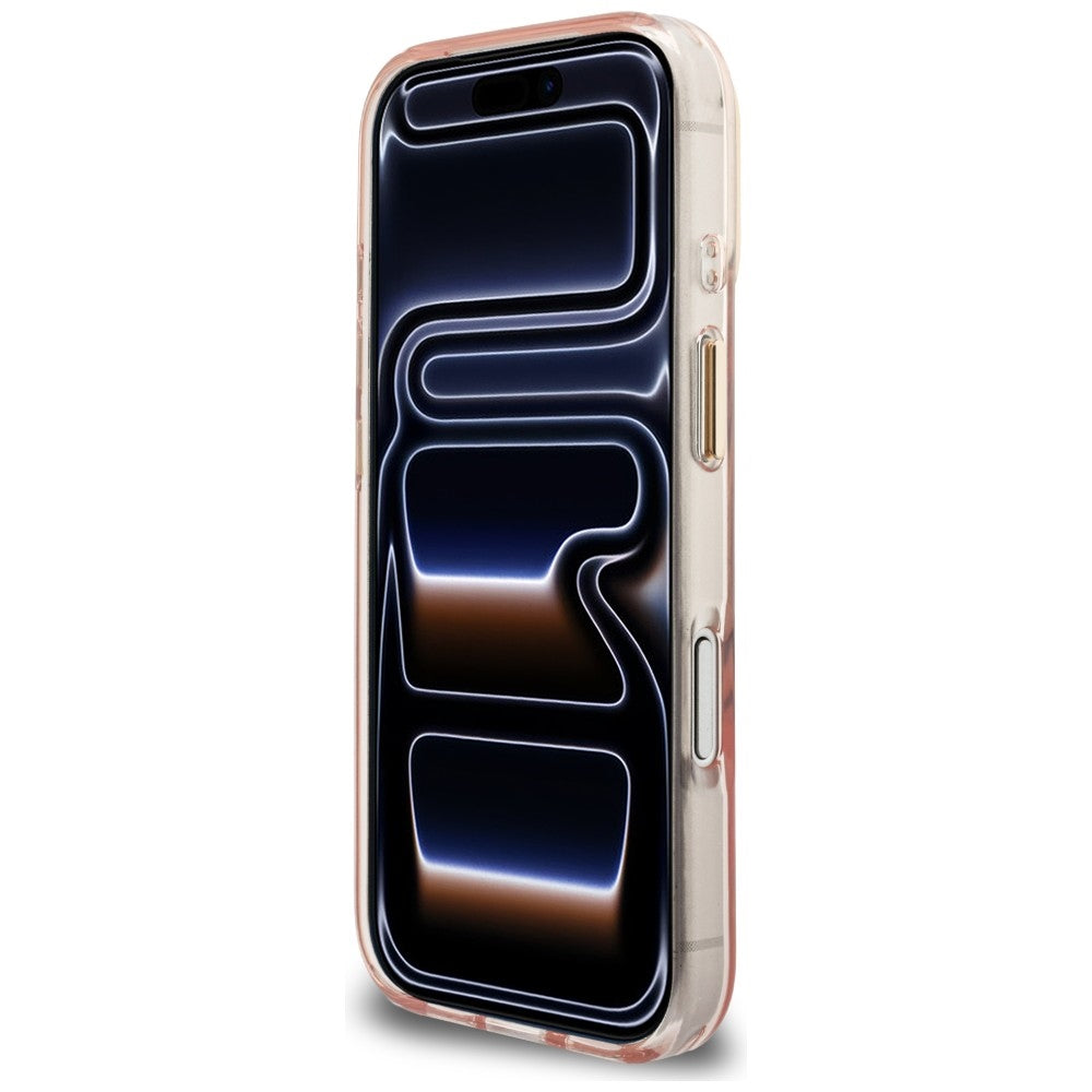 Guess IML Script Metal MagSafe Case for iPhone 17 Pro - Pink_4
