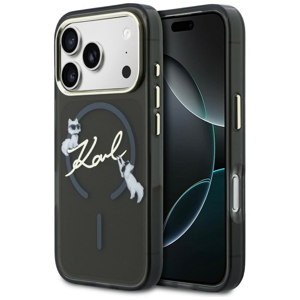 Karl Lagerfeld IML Choupettes Karl Script Logo MagSafe Case for iPhone 17 Pro - Black_0