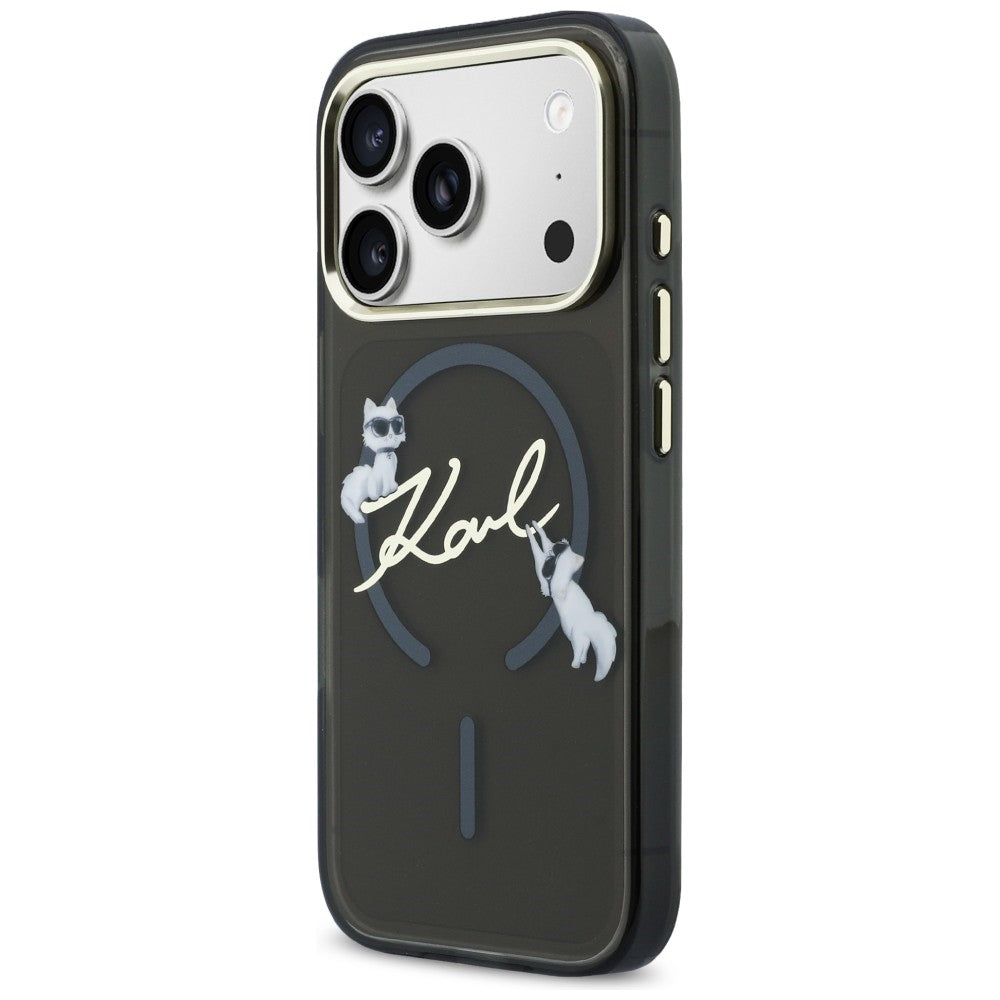 Karl Lagerfeld IML Choupettes Karl Script Logo MagSafe Case for iPhone 17 Pro - Black_1