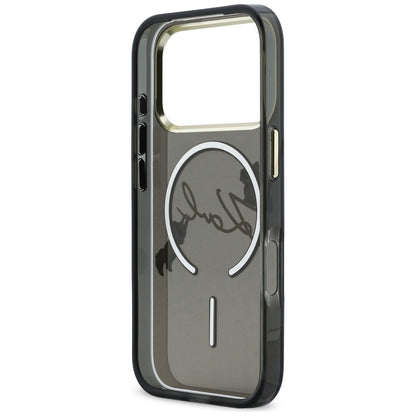 Karl Lagerfeld IML Choupettes Karl Script Logo MagSafe Case for iPhone 17 Pro - Black_6