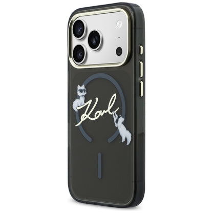 Karl Lagerfeld IML Choupettes Karl Script Logo MagSafe Case for iPhone 17 Pro Max - Black_1