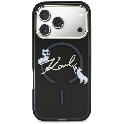 Karl Lagerfeld IML Choupettes Karl Script Logo MagSafe Case for iPhone 17 Pro Max - Black_2