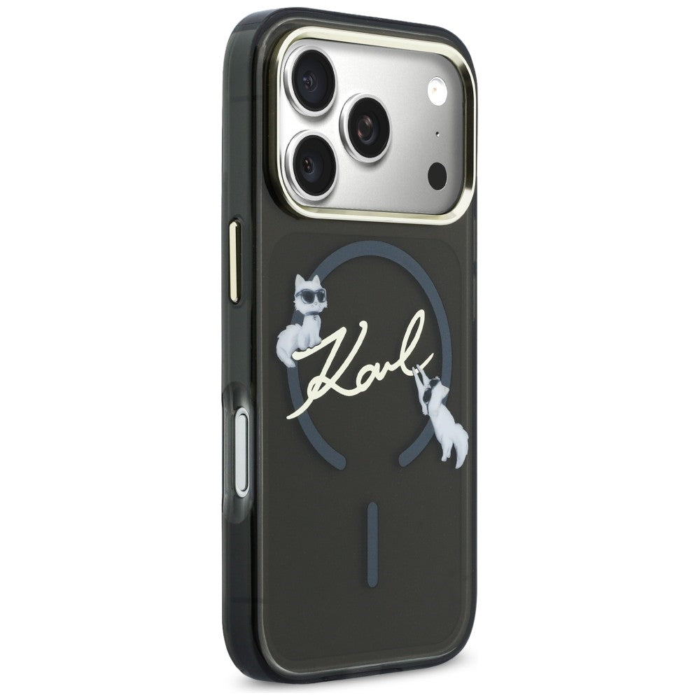Karl Lagerfeld IML Choupettes Karl Script Logo MagSafe Case for iPhone 17 Pro Max - Black_3