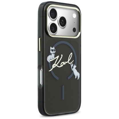 Karl Lagerfeld IML Choupettes Karl Script Logo MagSafe Case for iPhone 17 Pro Max - Black_3