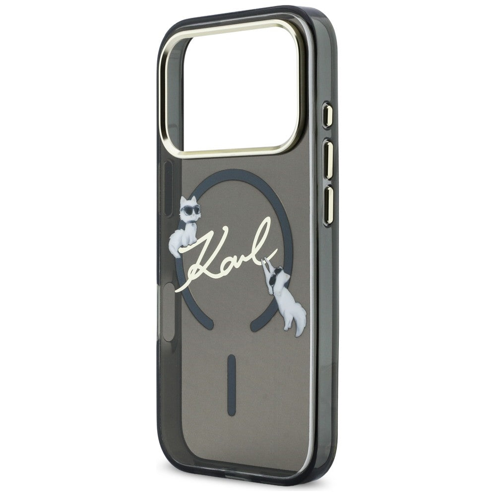 Karl Lagerfeld IML Choupettes Karl Script Logo MagSafe Case for iPhone 17 Pro Max - Black_5