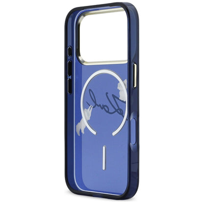 Karl Lagerfeld IML Choupettes Karl Script Logo MagSafe Case for iPhone 17 Pro Max - Blue_6