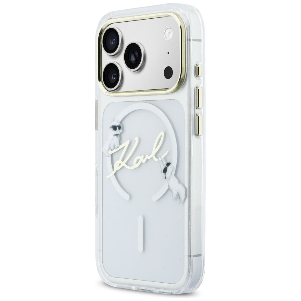 Karl Lagerfeld IML Choupettes Karl Script Logo MagSafe Case for iPhone 17 Pro Max - Clear_1