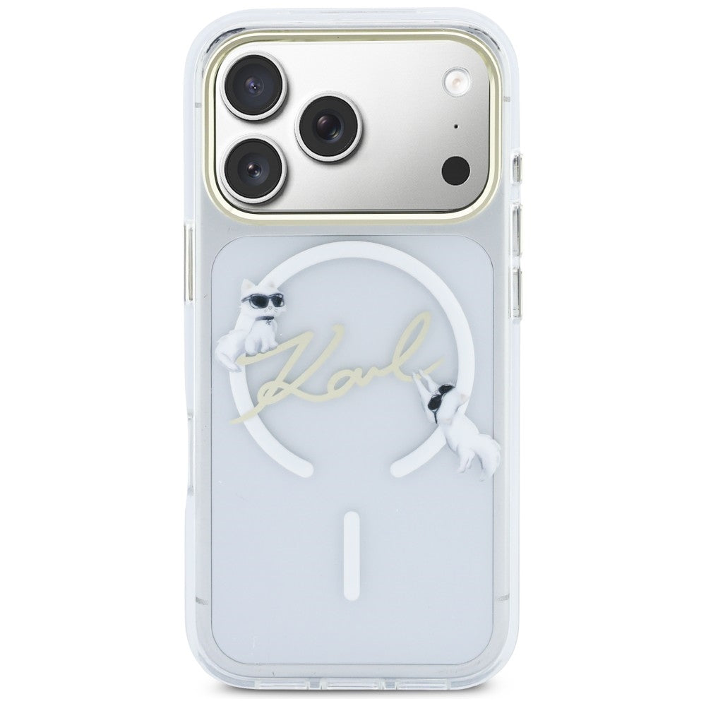 Karl Lagerfeld IML Choupettes Karl Script Logo MagSafe Case for iPhone 17 Pro Max - Clear_2
