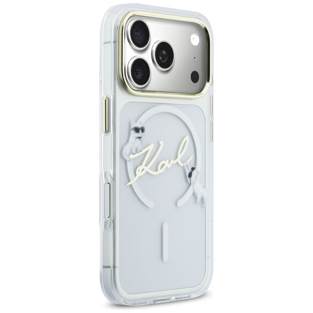 Karl Lagerfeld IML Choupettes Karl Script Logo MagSafe Case for iPhone 17 Pro Max - Clear_3