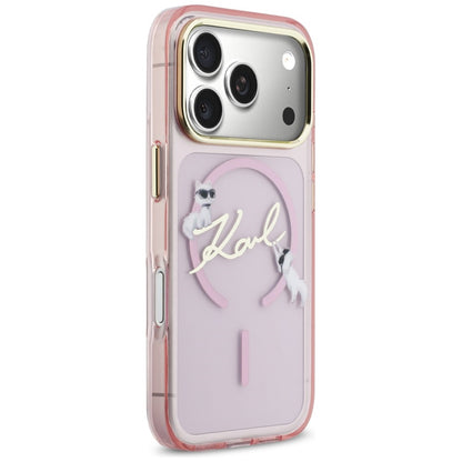 Karl Lagerfeld IML Choupettes Karl Script Logo MagSafe Case for iPhone 17 Pro Max - Pink_3