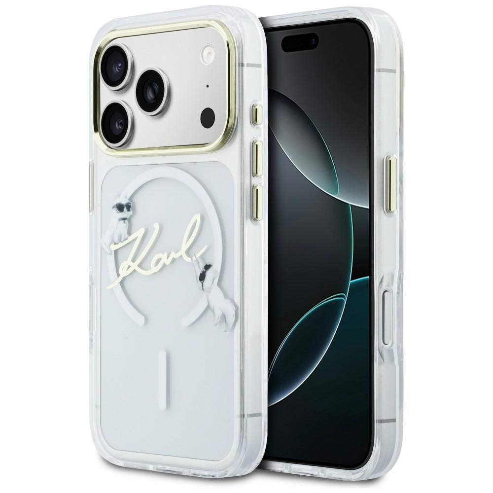 Karl Lagerfeld IML Choupettes Karl Script Logo MagSafe Case for iPhone 17 Pro - Clear_0