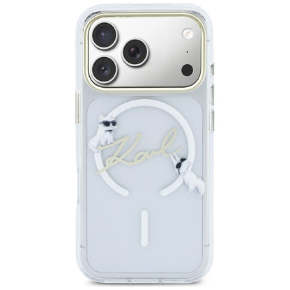 Karl Lagerfeld IML Choupettes Karl Script Logo MagSafe Case for iPhone 17 Pro - Clear_2