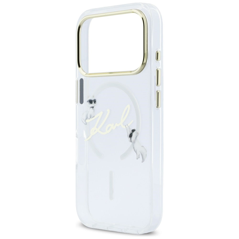 Karl Lagerfeld IML Choupettes Karl Script Logo MagSafe Case for iPhone 17 Pro - Clear_5