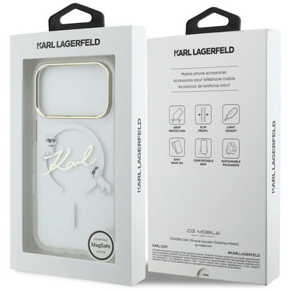 Karl Lagerfeld IML Choupettes Karl Script Logo MagSafe Case for iPhone 17 Pro - Clear_7