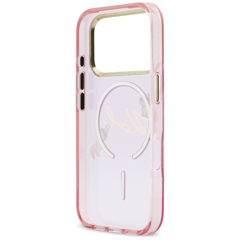 Karl Lagerfeld IML Choupettes Karl Script Logo MagSafe Case for iPhone 17 Pro - Pink_6