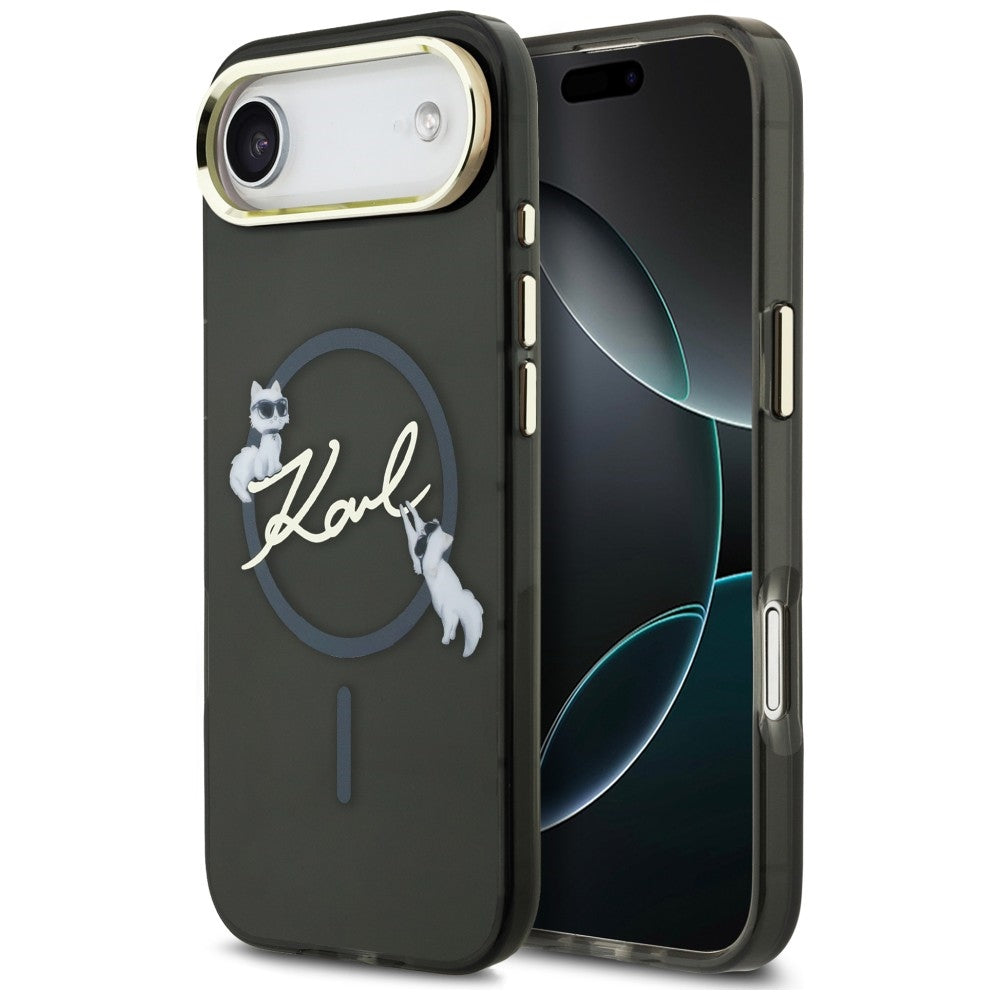 Karl Lagerfeld IML Choupettes Karl Script Logo MagSafe iPhone Air Case - Black_0