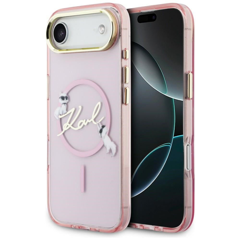 Karl Lagerfeld IML Choupettes Karl Script Logo MagSafe iPhone Air Case - Pink_0
