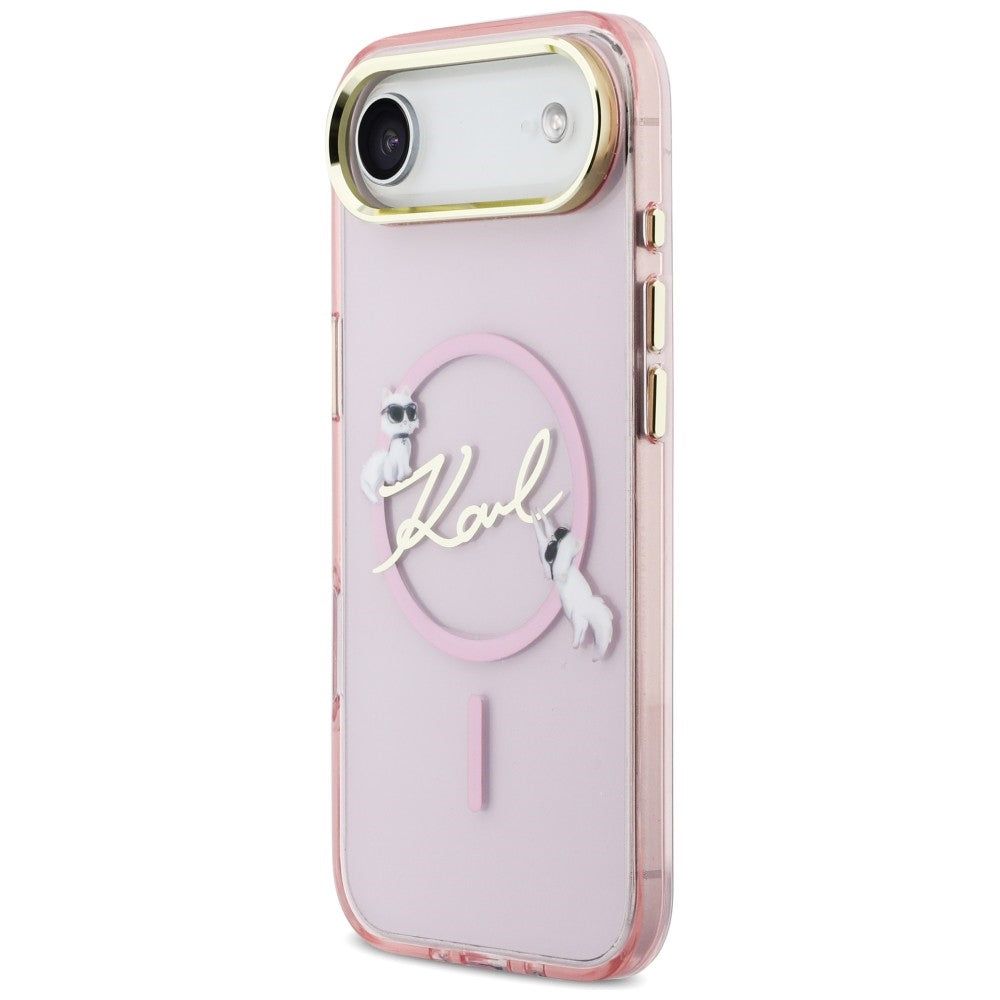 Karl Lagerfeld IML Choupettes Karl Script Logo MagSafe iPhone Air Case - Pink_1