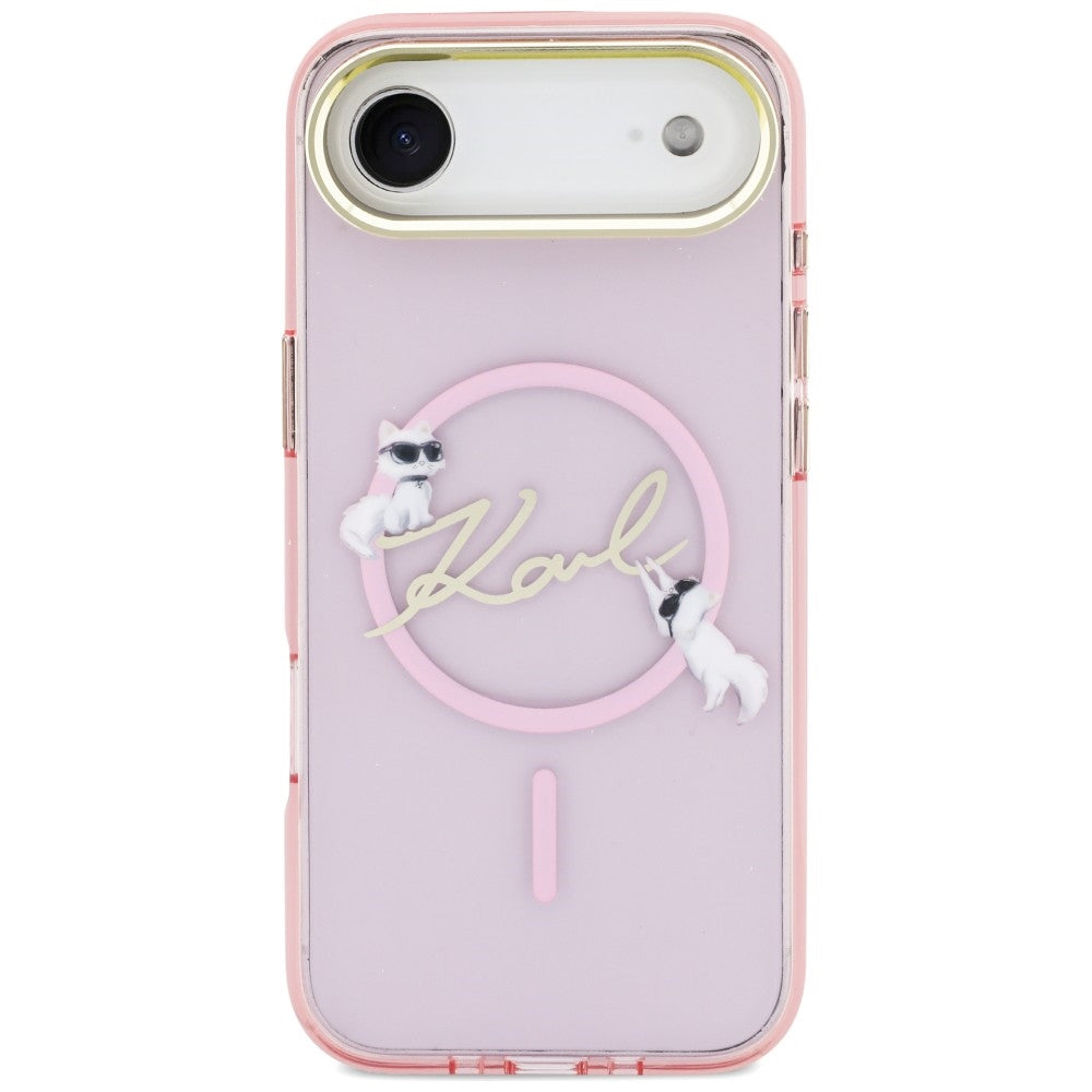 Karl Lagerfeld IML Choupettes Karl Script Logo MagSafe iPhone Air Case - Pink_2