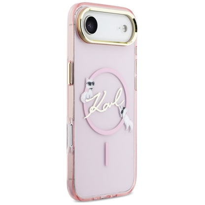 Karl Lagerfeld IML Choupettes Karl Script Logo MagSafe iPhone Air Case - Pink_3