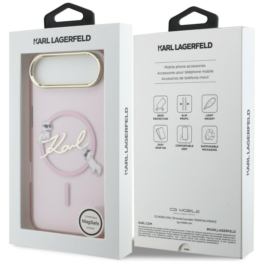 Karl Lagerfeld IML Choupettes Karl Script Logo MagSafe iPhone Air Case - Pink_7