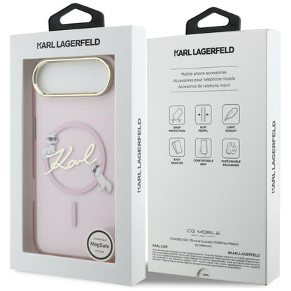 Karl Lagerfeld IML Choupettes Karl Script Logo MagSafe iPhone Air Case - Pink_7