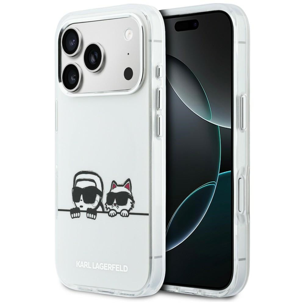 Karl Lagerfeld IML Karl &amp; Choupette Peekaboo Logo MagSafe Case for iPhone 17 Pro Max - White_0