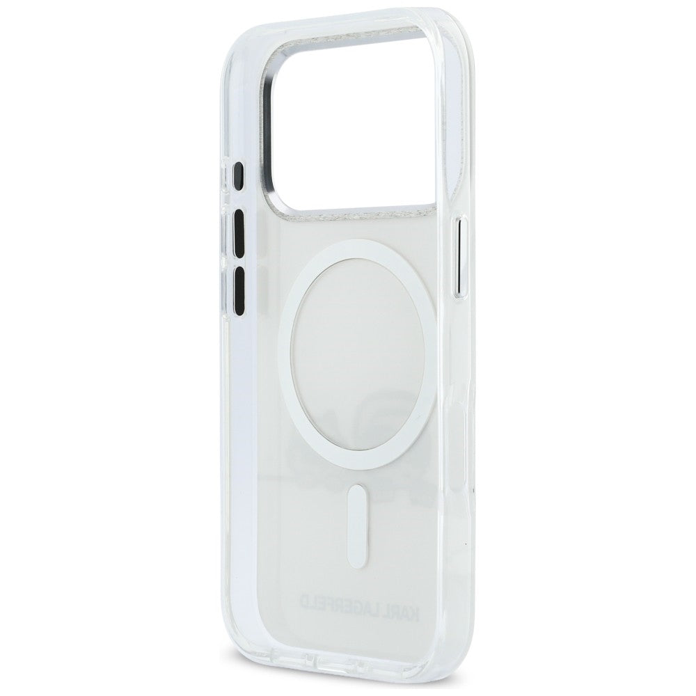 Karl Lagerfeld IML Karl &amp; Choupette Peekaboo Logo MagSafe Case for iPhone 17 Pro Max - White_6