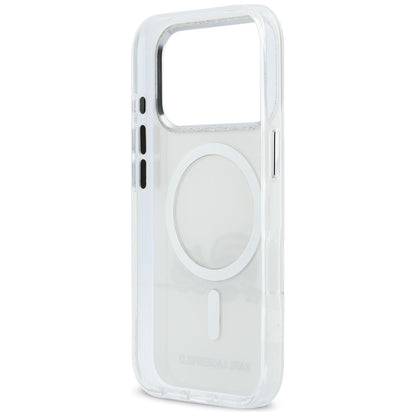 Karl Lagerfeld IML Karl &amp; Choupette Peekaboo Logo MagSafe Case for iPhone 17 Pro Max - White_6