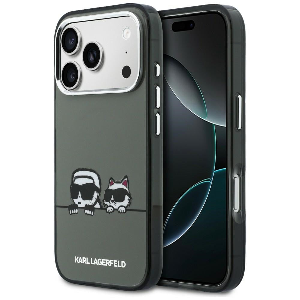 Karl Lagerfeld IML Karl &amp; Choupette Peekaboo Logo MagSafe Case for iPhone 17 Pro Max - Black_0
