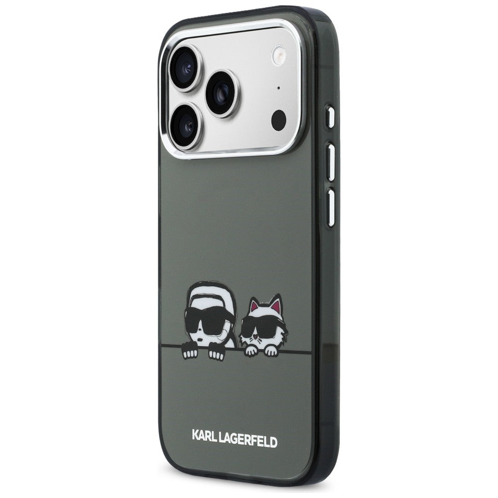 Karl Lagerfeld IML Karl &amp; Choupette Peekaboo Logo MagSafe Case for iPhone 17 Pro Max - Black_1