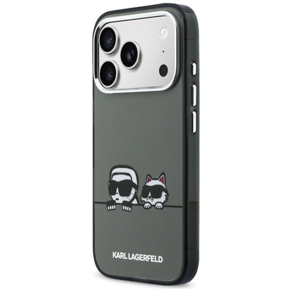 Karl Lagerfeld IML Karl &amp; Choupette Peekaboo Logo MagSafe Case for iPhone 17 Pro Max - Black_1