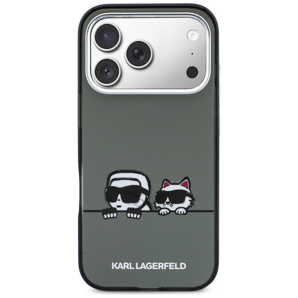 Karl Lagerfeld IML Karl &amp; Choupette Peekaboo Logo MagSafe Case for iPhone 17 Pro Max - Black_2