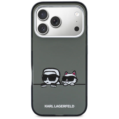 Karl Lagerfeld IML Karl &amp; Choupette Peekaboo Logo MagSafe Case for iPhone 17 Pro Max - Black_2