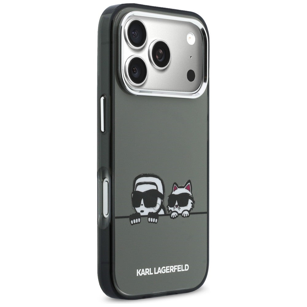 Karl Lagerfeld IML Karl &amp; Choupette Peekaboo Logo MagSafe Case for iPhone 17 Pro Max - Black_3