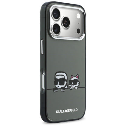 Karl Lagerfeld IML Karl &amp; Choupette Peekaboo Logo MagSafe Case for iPhone 17 Pro Max - Black_3