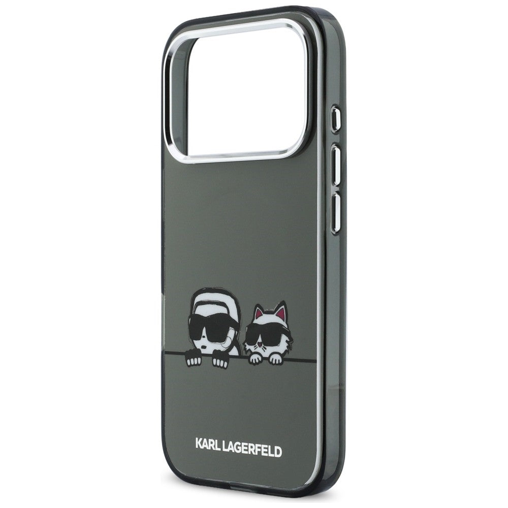 Karl Lagerfeld IML Karl &amp; Choupette Peekaboo Logo MagSafe Case for iPhone 17 Pro Max - Black_5