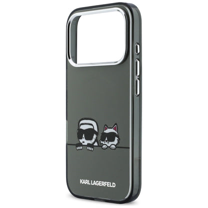 Karl Lagerfeld IML Karl &amp; Choupette Peekaboo Logo MagSafe Case for iPhone 17 Pro Max - Black_5