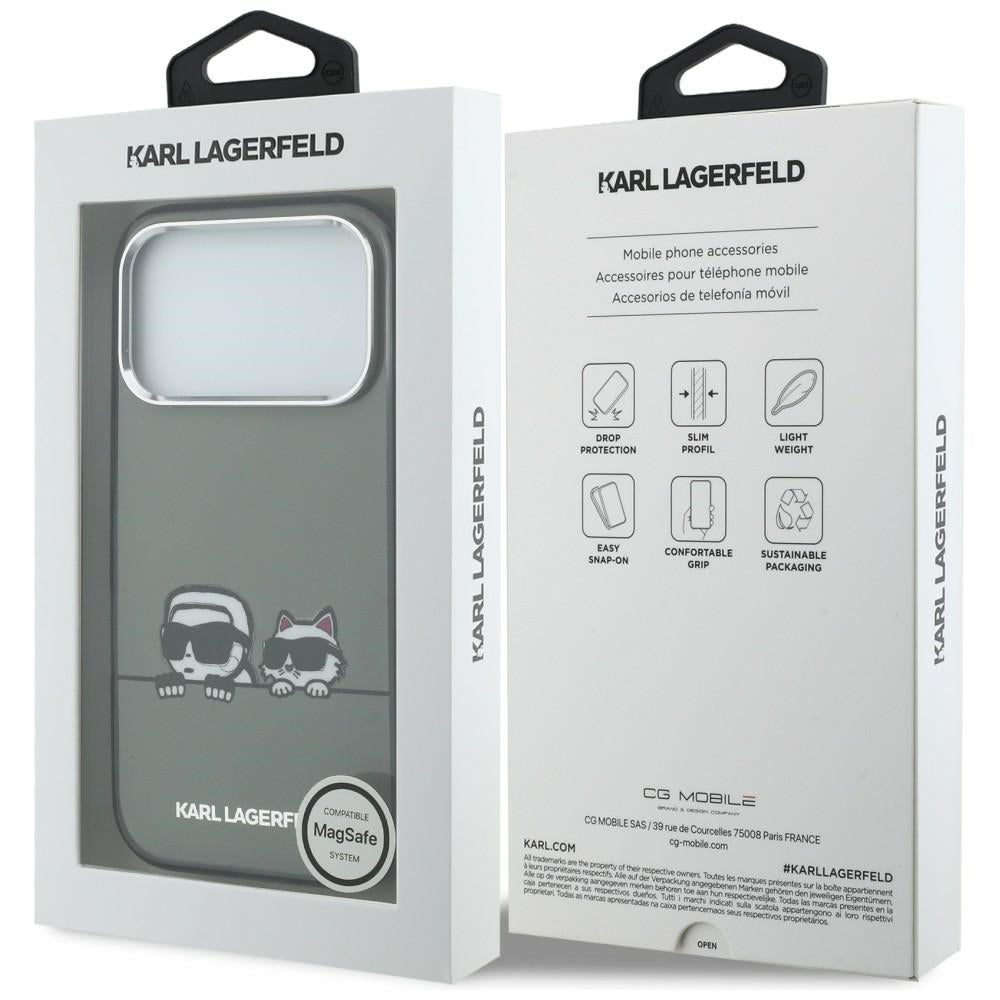 Karl Lagerfeld IML Karl &amp; Choupette Peekaboo Logo MagSafe Case for iPhone 17 Pro Max - Black_7