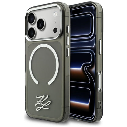 Karl Lagerfeld IML KL Script Logo MagSafe Case for iPhone 17 Pro - Black_0
