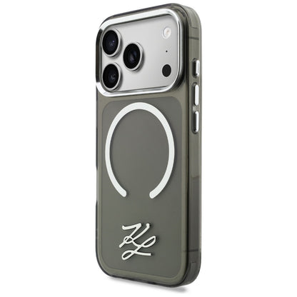 Karl Lagerfeld IML KL Script Logo MagSafe Case for iPhone 17 Pro - Black_1