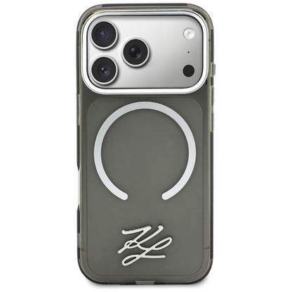 Karl Lagerfeld IML KL Script Logo MagSafe Case for iPhone 17 Pro - Black_2