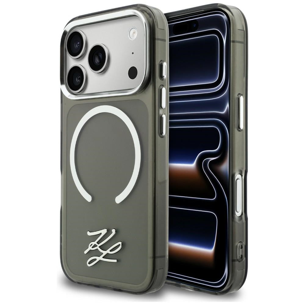 Karl Lagerfeld IML KL Script Logo MagSafe Case for iPhone 17 Pro Max - Black_0