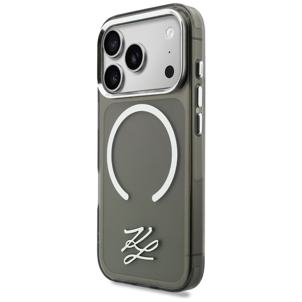 Karl Lagerfeld IML KL Script Logo MagSafe Case for iPhone 17 Pro Max - Black_1