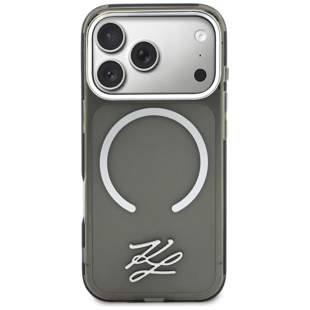 Karl Lagerfeld IML KL Script Logo MagSafe Case for iPhone 17 Pro Max - Black_2