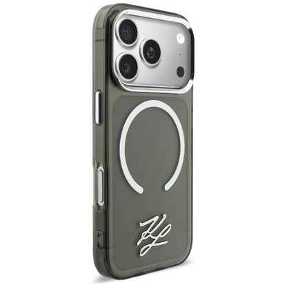 Karl Lagerfeld IML KL Script Logo MagSafe Case for iPhone 17 Pro Max - Black_3