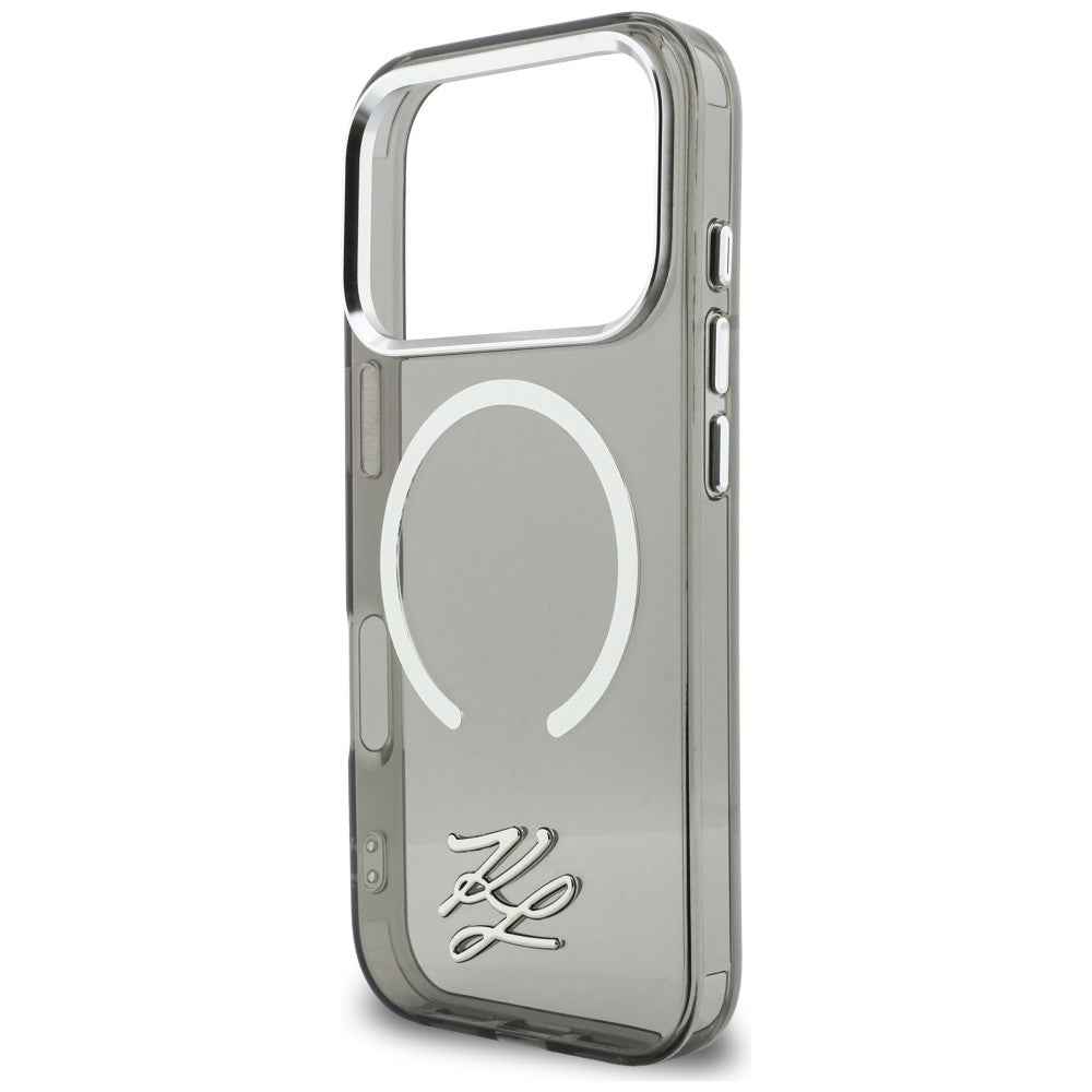 Karl Lagerfeld IML KL Script Logo MagSafe Case for iPhone 17 Pro Max - Black_5
